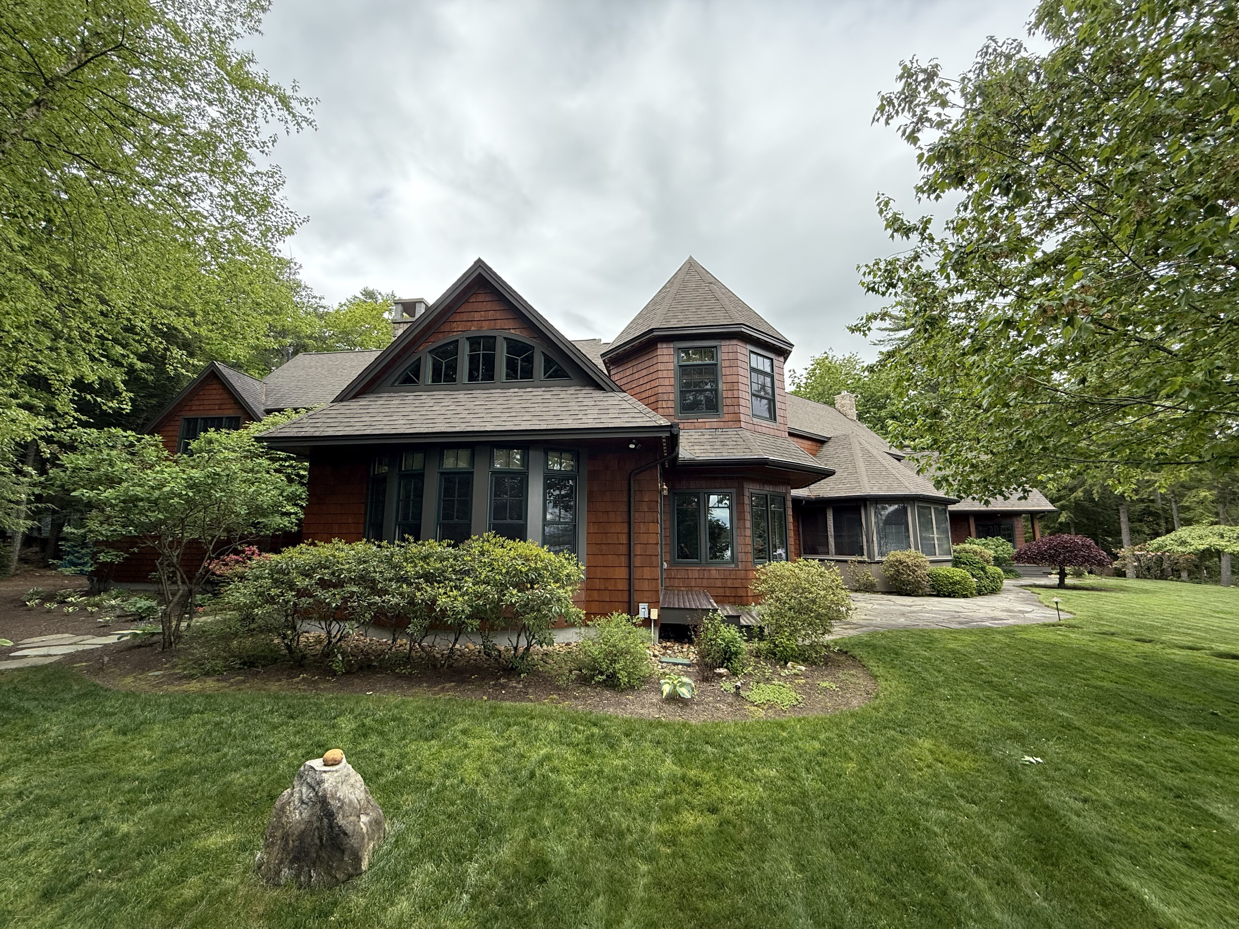 Clean shingle installation aerial